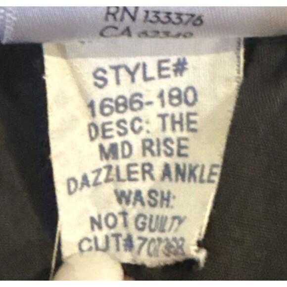 Mother The Mid Rise Dazzler Ankle Jeans Size 32 Black Denim Not Guilty Stretchy - Picture 13 of 14